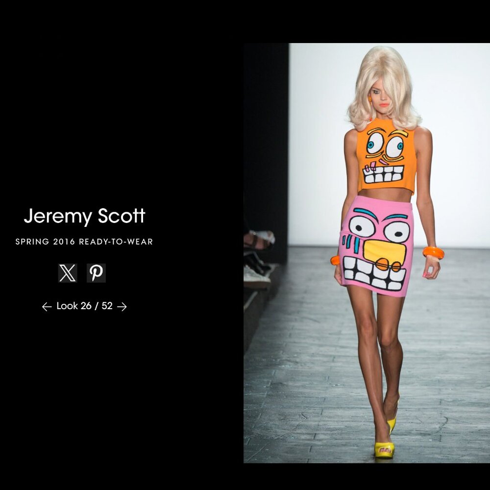 Jeremy Scott Knit Mini Skirt Runway S/S 2016 Face Mini Skirt Bubblegum Pink US 6 - Picture 2 of 5